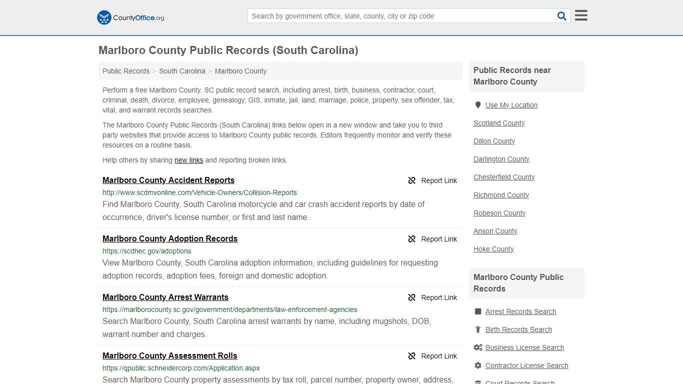 Marlboro County Public Records (South Carolina) - County Office