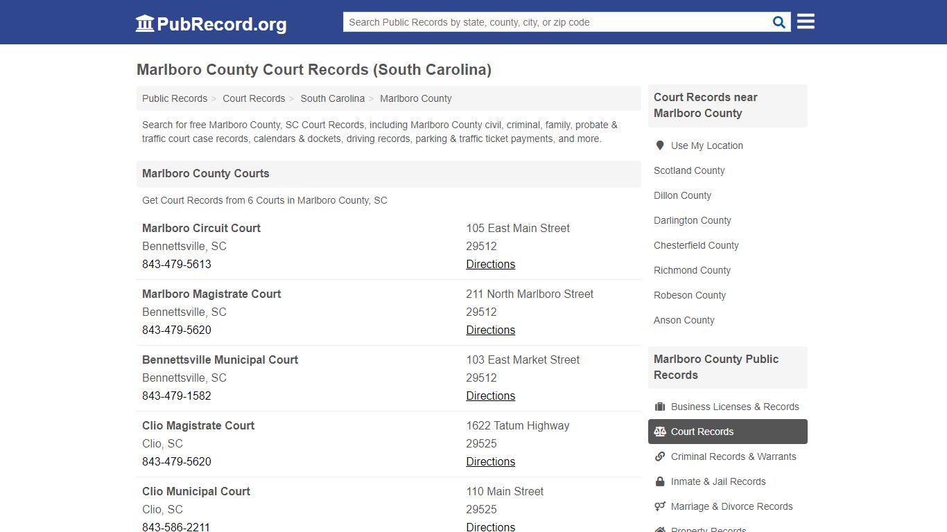 Marlboro County Court Records (South Carolina)