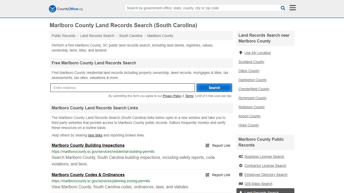 Marlboro County Land Records Search (South Carolina) - County Office